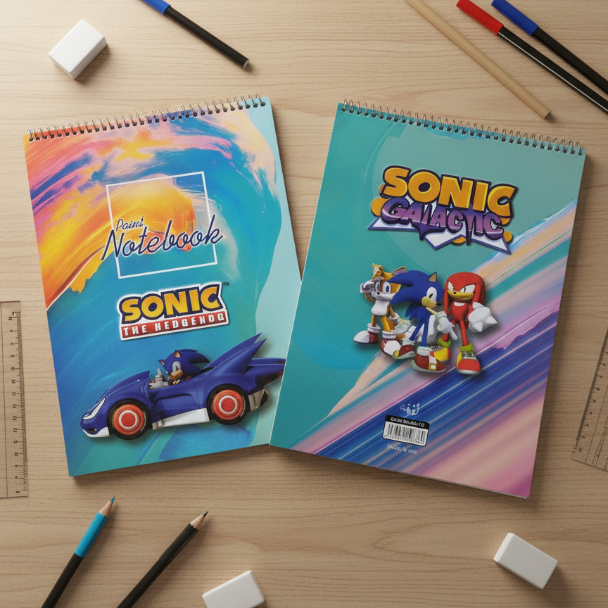 دفتر نقاشی 50 برگ رحلی سونیک